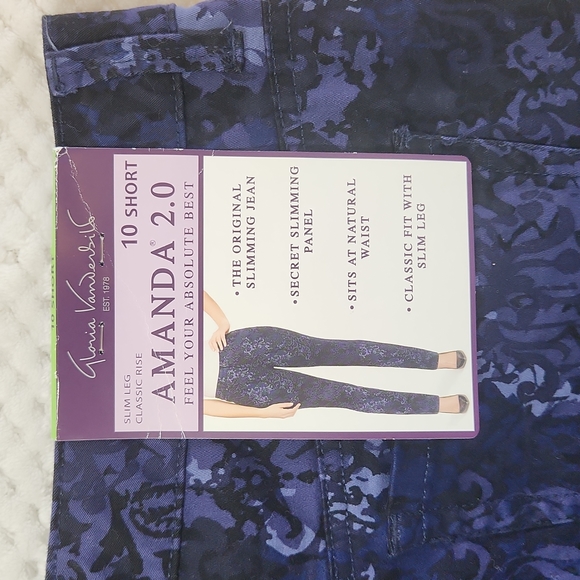 GLORIA VANDERBILT WOMENS JEANS AMANDA2.0  SIZE 10 SHORT NEW WITH TAGS - Picture 3 of 16